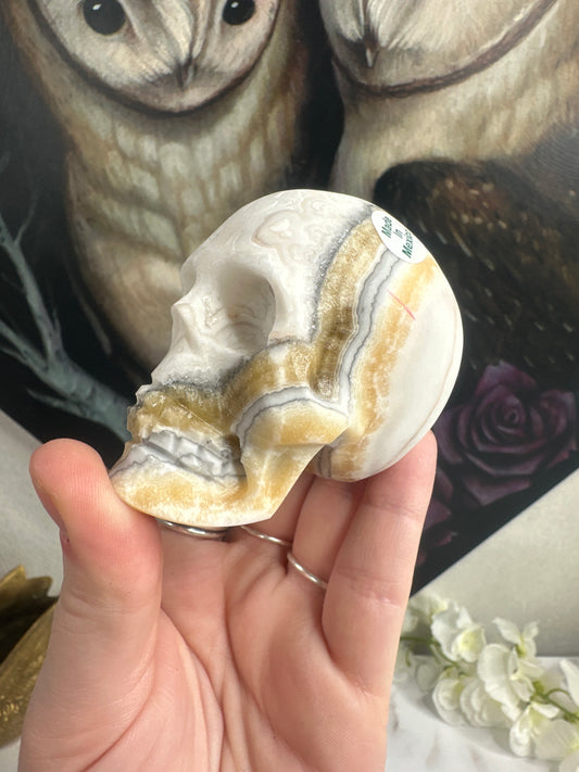 Onyx Calcite Skull