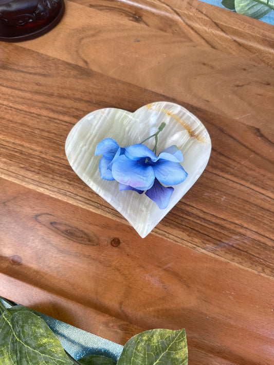 Green Onyx Heart Bowl